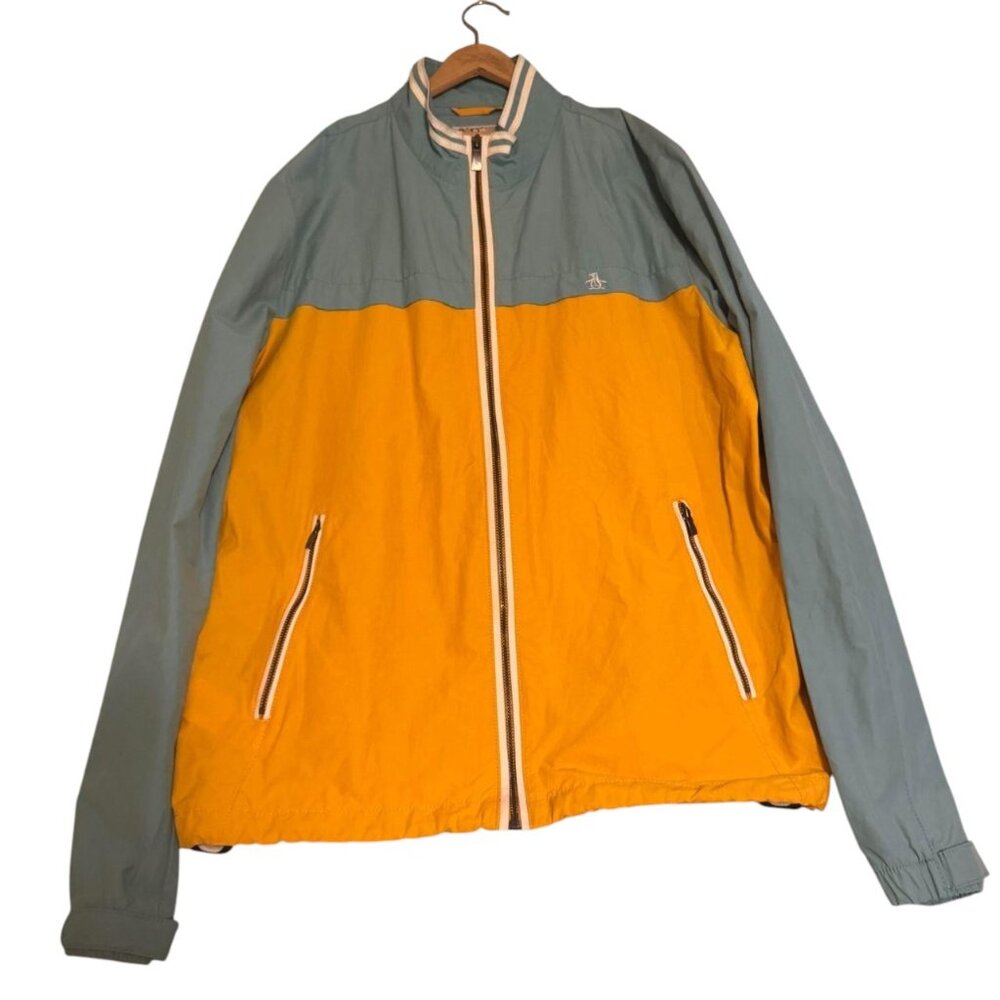 Original Penguin by Munsingwear Men’s Colorblock Jacket Blue Yellow Size L